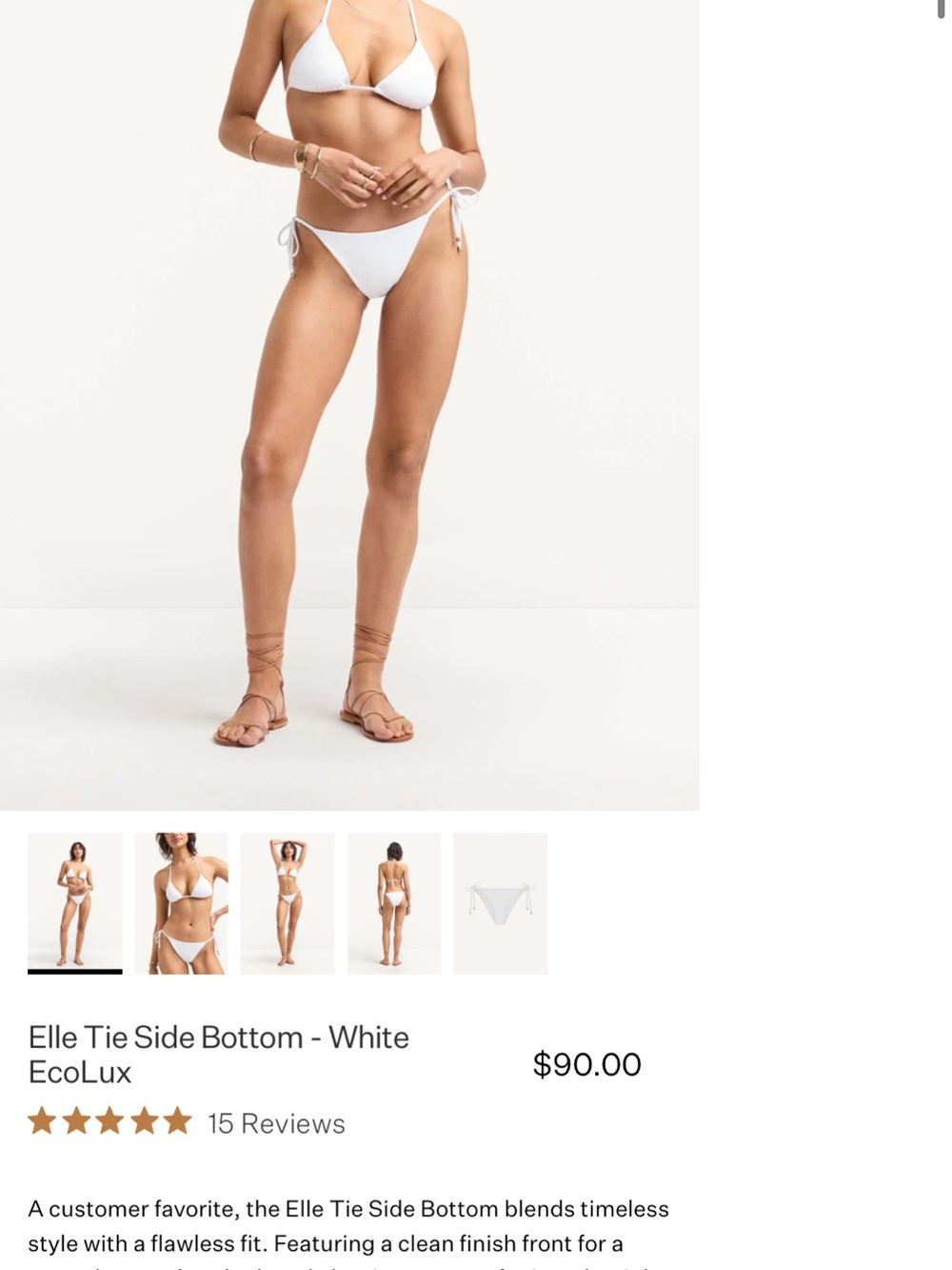 Vitamin A White Tie-Side Bikini Bottom Ecolux